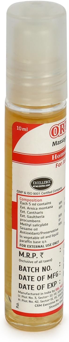 SBL Orthomuv Roll On Massage Oil 10 ml