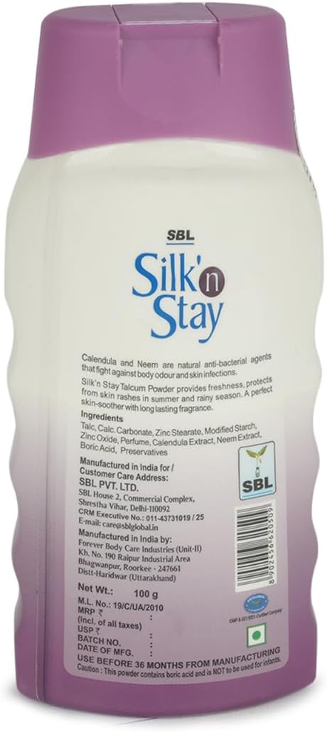 SBL Silk N Stay Talcum Powder 100 g